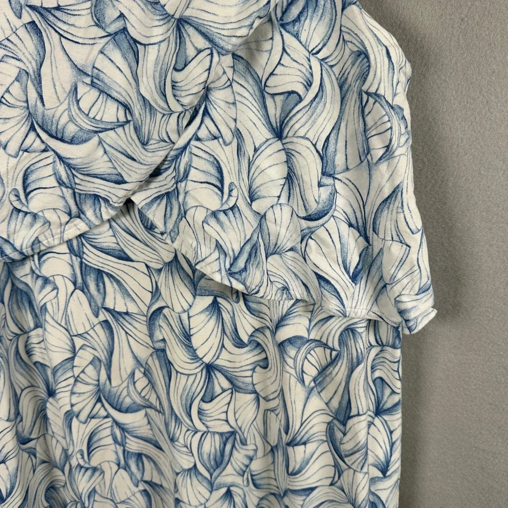 Tory Burch Kaley Ellora Pima Cotton Sundress White Blue Size XS Summer